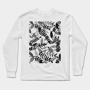 Watercolor branches - black and white Long Sleeve T-Shirt